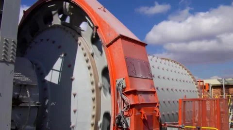 Ball mill in processing plant Stock Footage 48631811