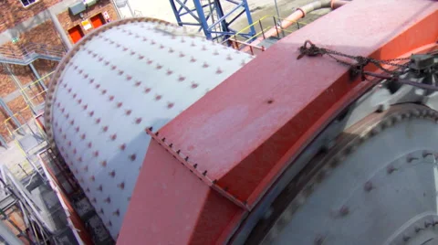Ball mill in processing plant Stock Footage 48636764