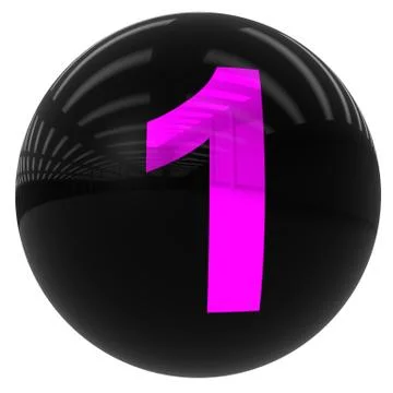 Ball with the number one Stock Illustration
