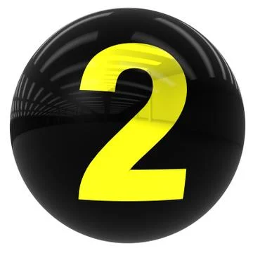 Ball with the number two Stock Illustration