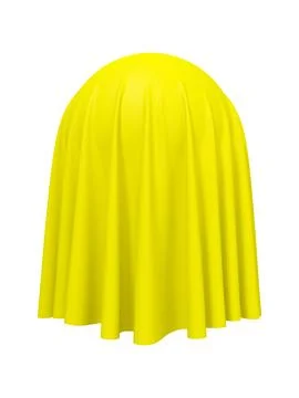 Ball or sphere covered with yellow fabric isolated on white background Stock Illustration