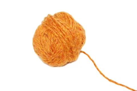 Ball of orange wool Stock Photos