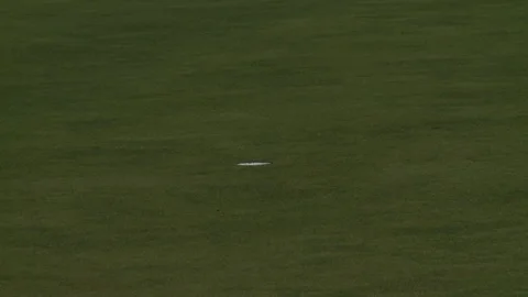 Ball is passing the hole on green. 库存影片 76781058
