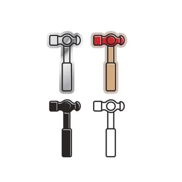Ball pein hammers Stock Illustration
