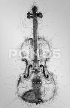 Ball pen scribble illustration violin Stock Illustration