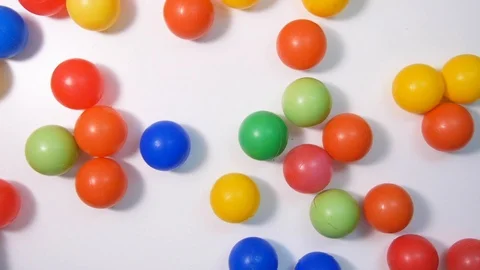 Ball Pit Balls Being Moved Around Overhead Stock Footage 100645685