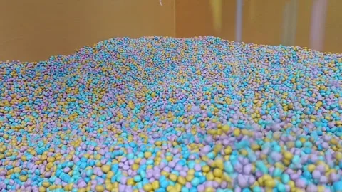 Ball pit installation in new yorks factory for vibrant, creative projects and ar Stock-Footage 335060341