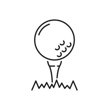 Ball to play golf on putter or tee isolated mascot Stock Illustration