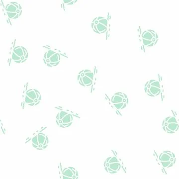 Ball for playing in sea glyph vector seamless pattern Stock Illustration