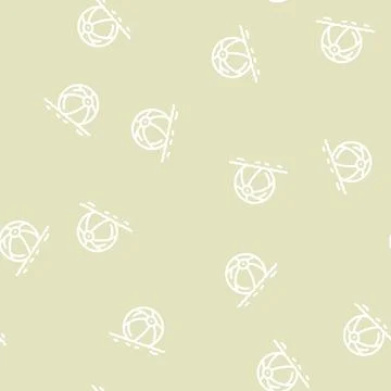 Ball for playing in sea line vector seamless pattern Stock Illustration