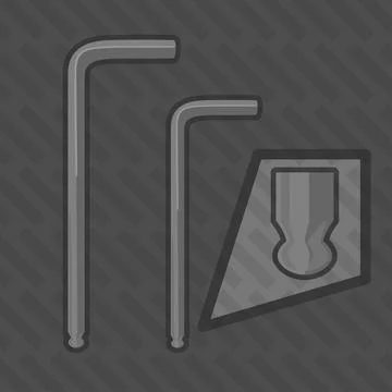 Ball Point End and Screwdriver Hexagon Allen Wrench vector illustration Stock Illustration