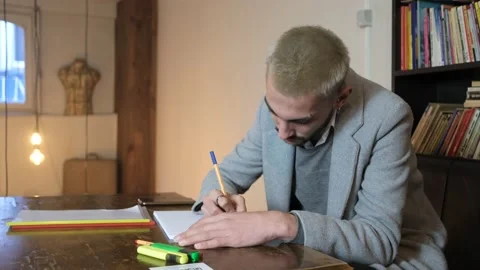 Ball-point Pen Writing Stock Footage 171137653