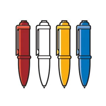 Ball point pens Illustrazione stock