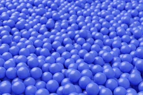 Ball pool or pit filled with blue plastic balls, abstract texture background, Stock Illustration
