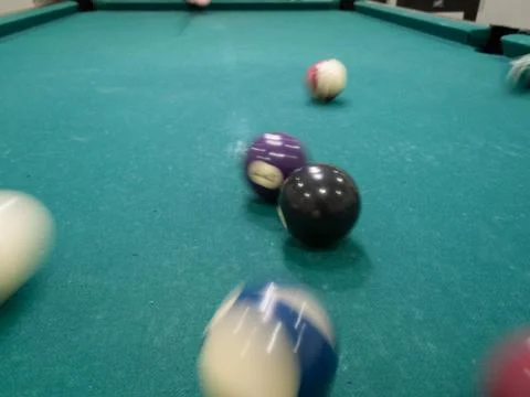 Ball on pool table Foto stock