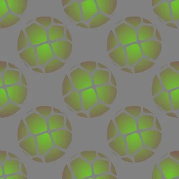 Ball print. Seamless pattern with green grunge circles. Vector illustration Stock Illustration