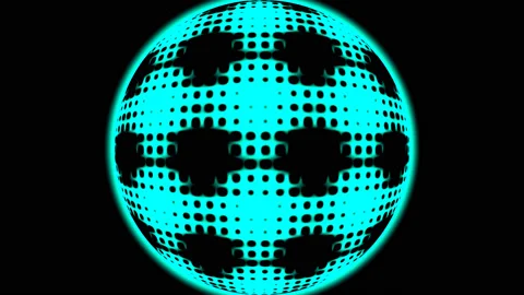 Ball Projection Sphere of Rounded Circles Grid Video stock 143894100