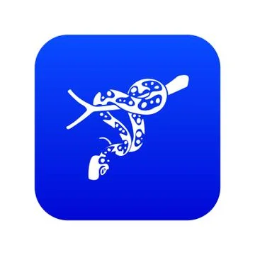 Ball python icon blue vector Stock Illustration
