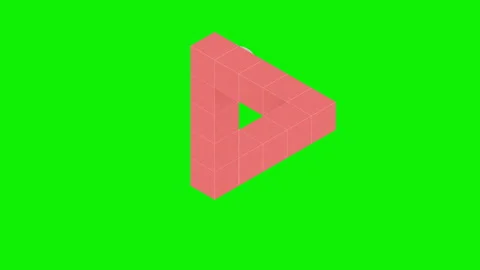 A ball rolling on the surface of the Penrose triangle. 4K Footage Animation Stock Footage 199766965