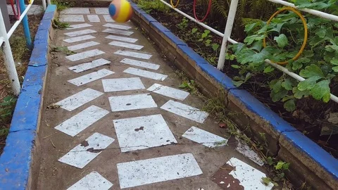 Ball rolls along the path Video stock 80408745