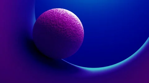 The ball rolls over the abstract edge. Interesting light and infinite movement. Stock Footage 125510385