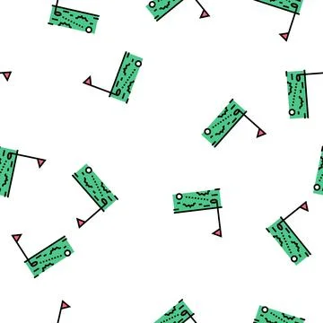 Ball running in golf hole vector seamless pattern Stock Illustration