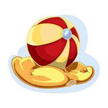 Ball on sand Stock Illustration
