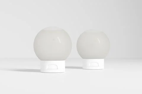Ball shape bottles mockup, Upside Down Squeeze Lotion Bottle with Flip Top イラスト素材