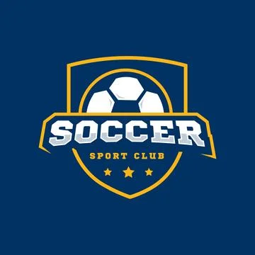 Ball in shield logo design for soccer Stock Illustration