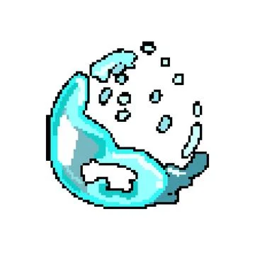 Ball soap bubble explosion pixel art vector illustration Stockillustratie