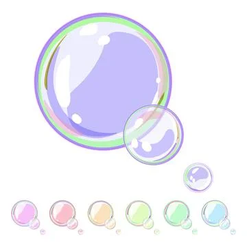 Ball soap bubbles cartoon vector graphic Stock Illustration