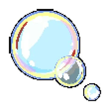 Ball soap bubbles pixel art vector illustration Stock Illustration