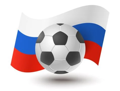 Ball for soccer with Russian flag Иллюстрация