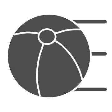 Ball solid icon. Sport parachute ball illustration isolated on white. Beach ball Illustrazione stock