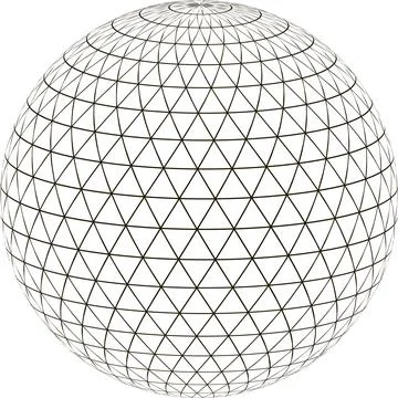 Ball sphere grid  triangle on surface layout globe planet earth Ilustração Stock