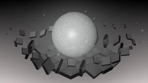 Ball On Squares Loop Stock Footage 161222576