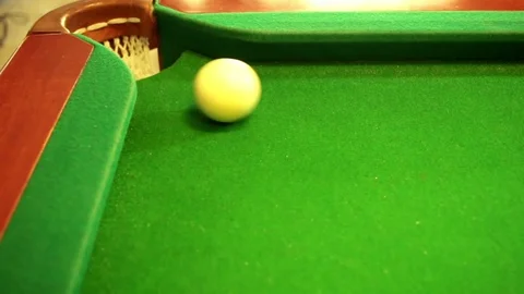 The ball stops in front of the pocket after successful shot Stock Footage 72634267