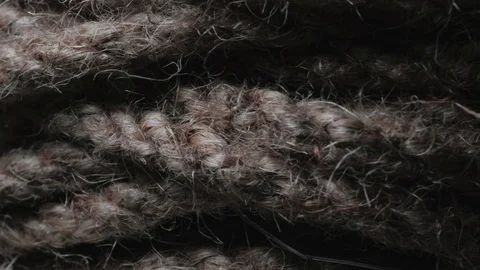 Ball of string extreme close up. String in macro with rotating camera move Stock Footage 84960565