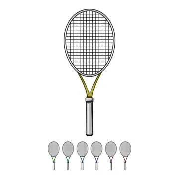 Ball tennis racket cartoon vector graphic Stock Illustration