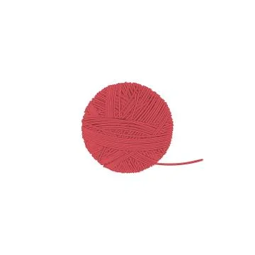 Ball of thread isolated illustration on a white background in cartoon style.  Stock Illustration