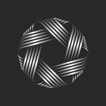 A ball of thread logo round shape metallic knot for the handmade sewing wor.. Stock Illustration