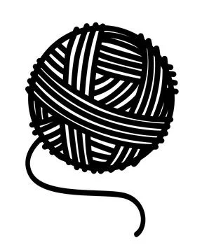 Ball of thread silhouette - vector image for logo, pictogram or stencil. Illustrazione stock