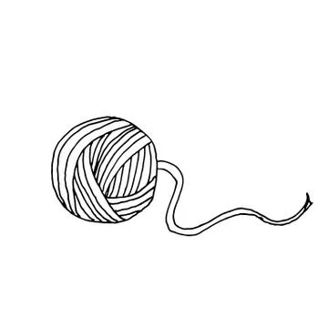 Ball of thread. Sketch vector icon. Stock Illustration