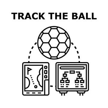 Ball tracking technology analyzing sport game data Stock Illustration