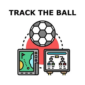 Ball tracking technology analyzing sport game data Stock Illustration