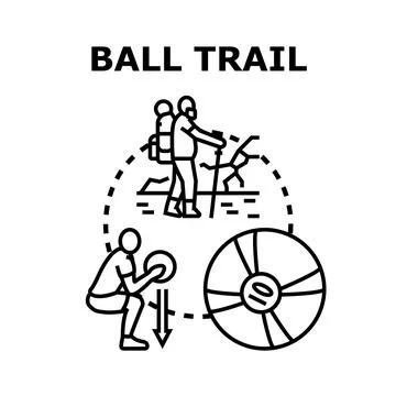 Ball trail concept vector illustration icon Stock Illustration