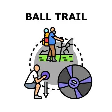 Ball trail concept vector illustration icon Stock Illustration
