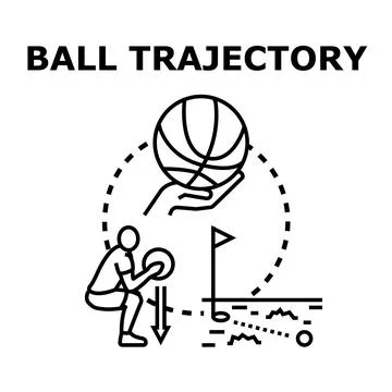 Ball trajectory game movement path illustration concept Stock Illustration