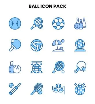 Ball Two Colour Icons Pack Stock Illustration