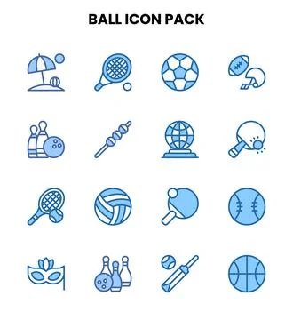Ball Two Colour Scalable Icons Pack Stock Illustration